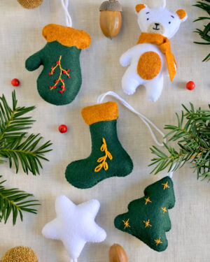 zelená vánoční sada