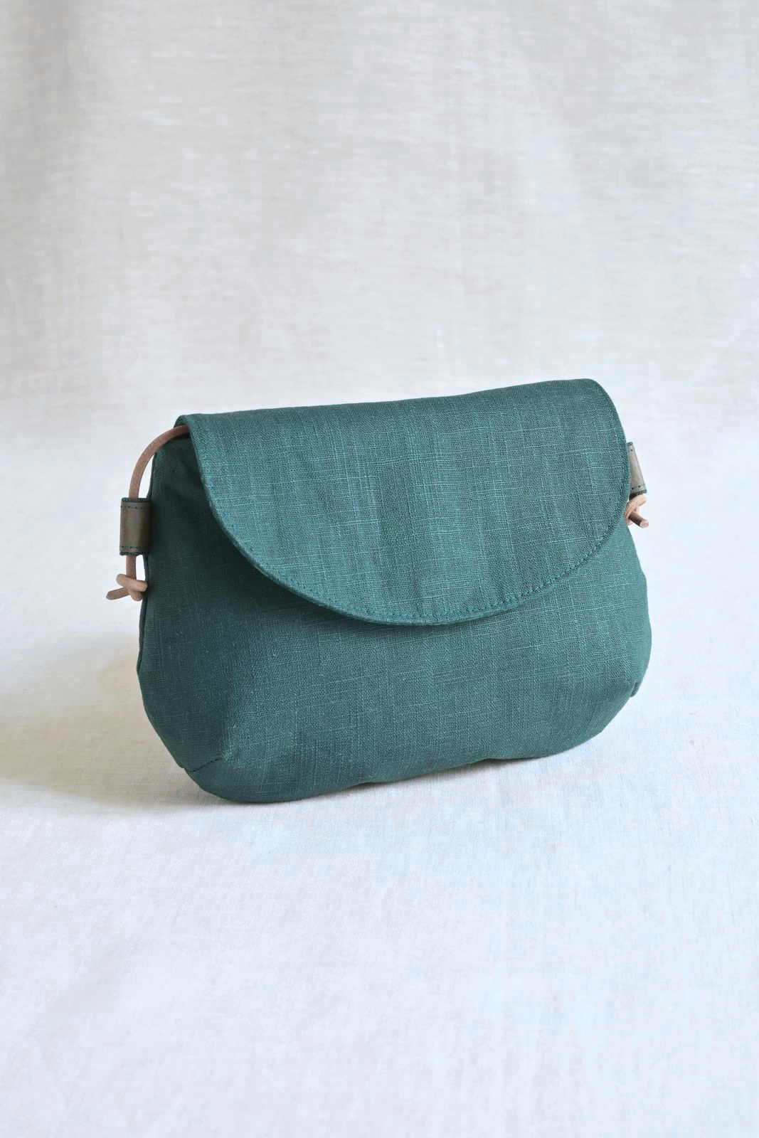 lněná kabelka tmavě zelená